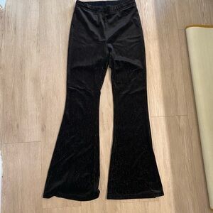 American Eagle Black Sparkle Velour Flares